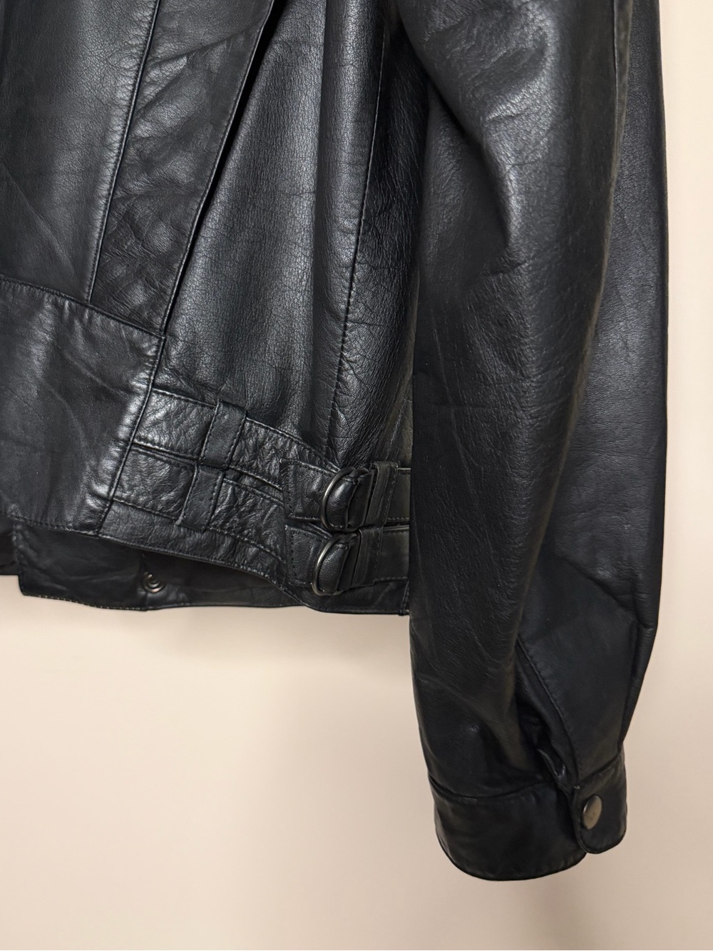 Vintage Donna Sacs Black Leather Moto Jacket - Picture 8 of 11